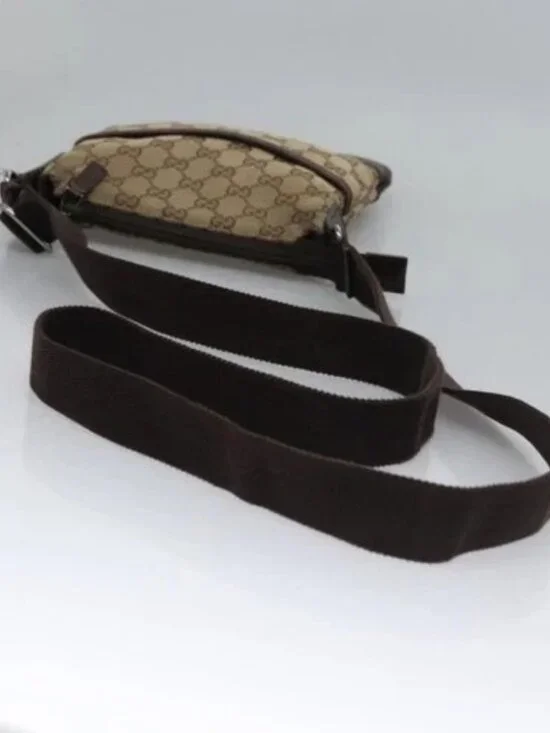 GUCCI GG Canvas Shoulder Bag Beige Brown gold - Picture 7 of 16